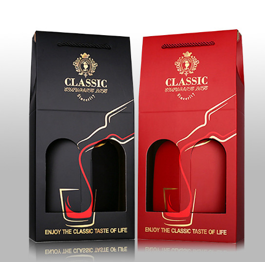 Manufacturers customized wine gift box single wine gift box custom window wine cartons custom