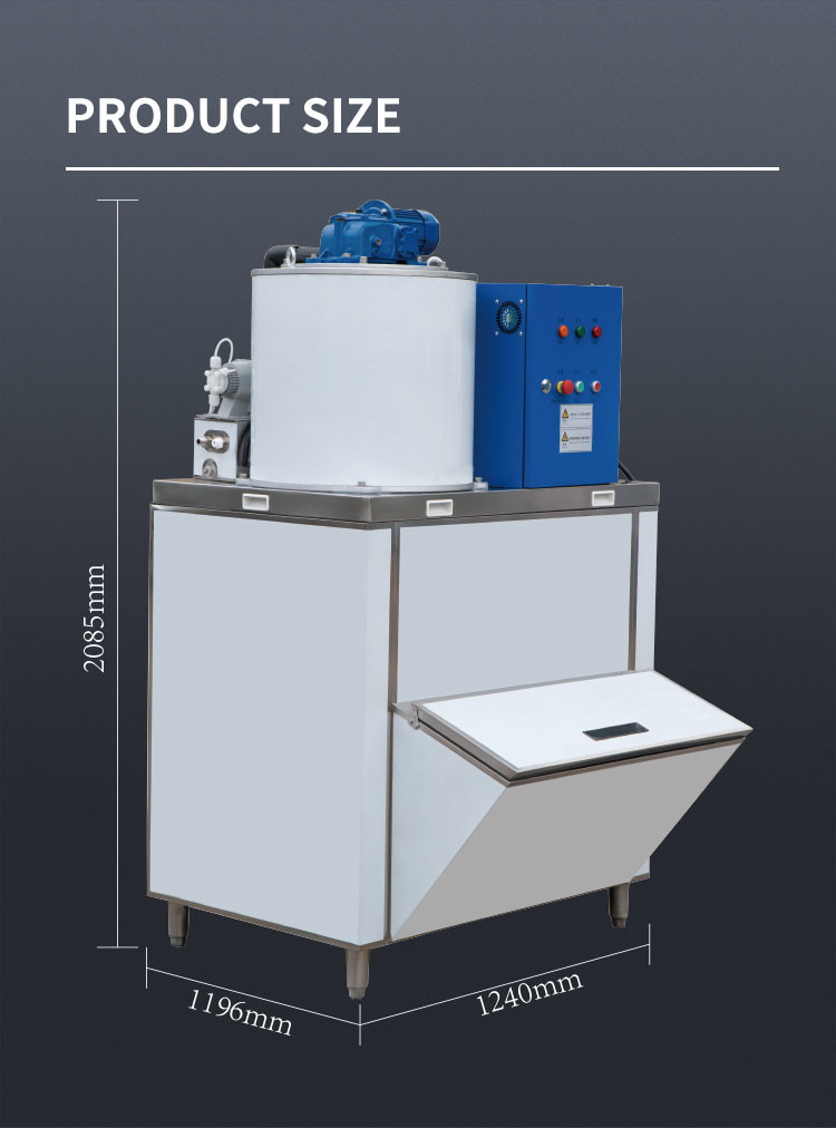 R404A Modular Ice Flaker 1.0T/24h Commercial Snow Ice Machine Fresh Salt Water