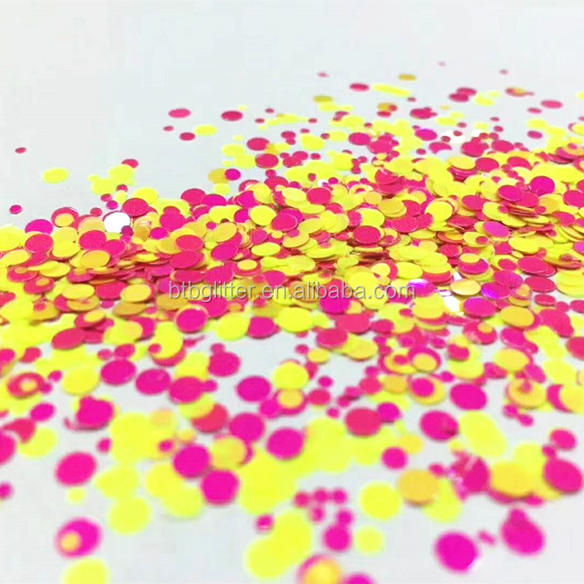 Excellent Nail Art Effect Matte Red 1mm 2mm 3mm Glitter Dots Polyester Powder for Ramadan Graduation Party Decorations