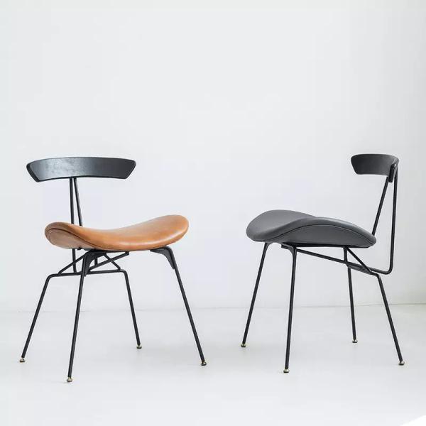Waterproofing French Style Dining Chairs Faux Leather Metal Dining Chairs