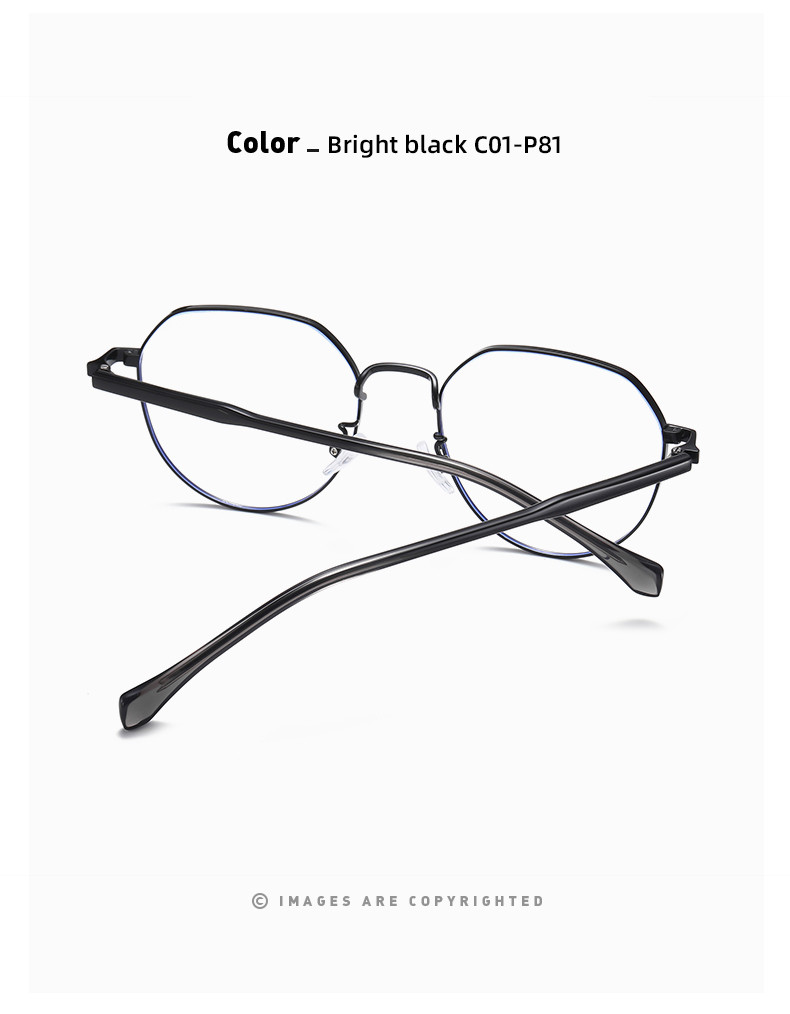 Blue Light Blocking Acetate Metal Glasses Vintage Round Anti Blue Ray Eyewear