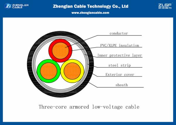 0.6/1KV Armoured 3 Cores Low Voltage Power Cable XLPE Shehted （CU/PVC/XLPE/STA
