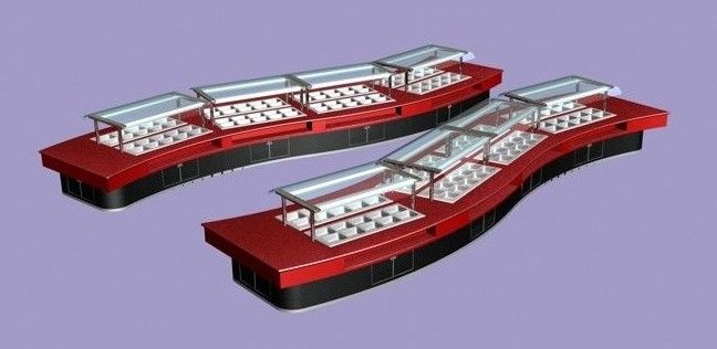 Seamless Restaurant Hot Buffet Counter With LED Light , Plastic Aluminum Sheet