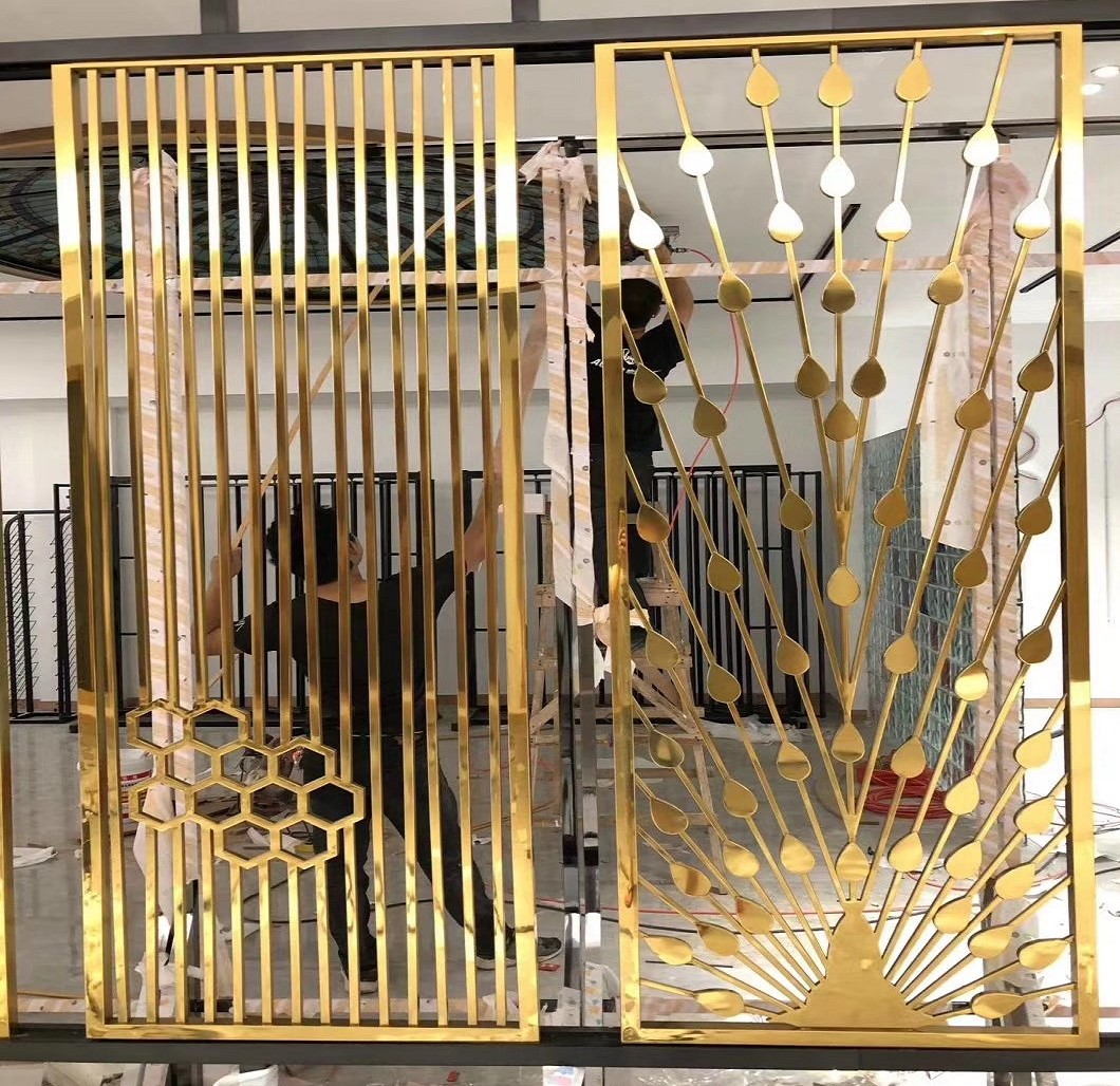 Multi Functional Laser Cut Wall Partitions Stainless Steel Decorative Room Dividers