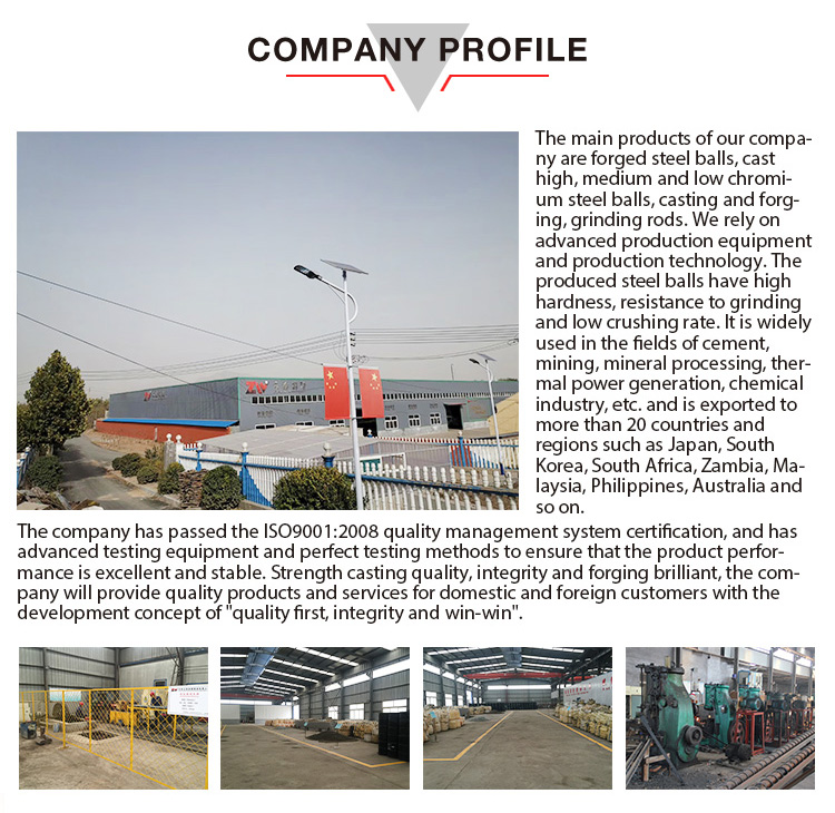 Grinding Steel Ball for Cement Plant and Steel Mill High Hardness Hot Rolling Steel Ball