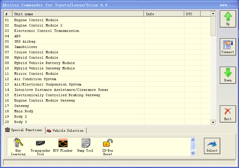 FVDI ABRITES Commander for Toyota Software Display