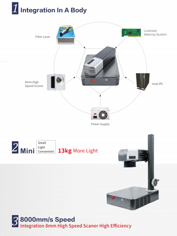 20w 30w 50w Fiber Laser Marking Machine Animal Ear Tag Engraver
