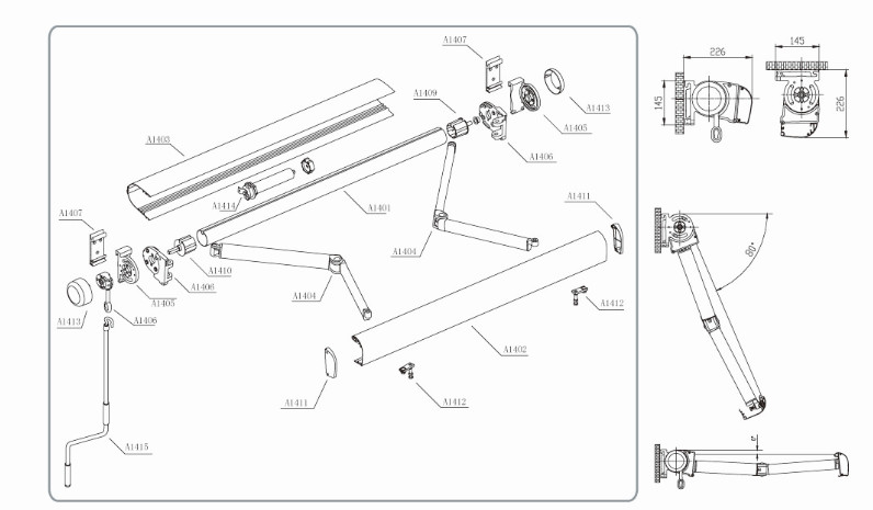 Outdoor Luxury Patio Motorized Full Cassette Retractable Awning Cusomized Sizes
