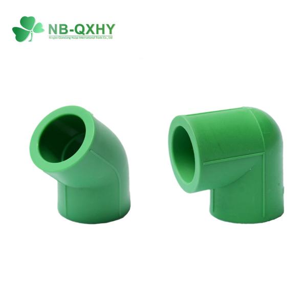 QX Water Supply DIN PPR Material Fitting PPR 45/90 Degree Elbow Connection