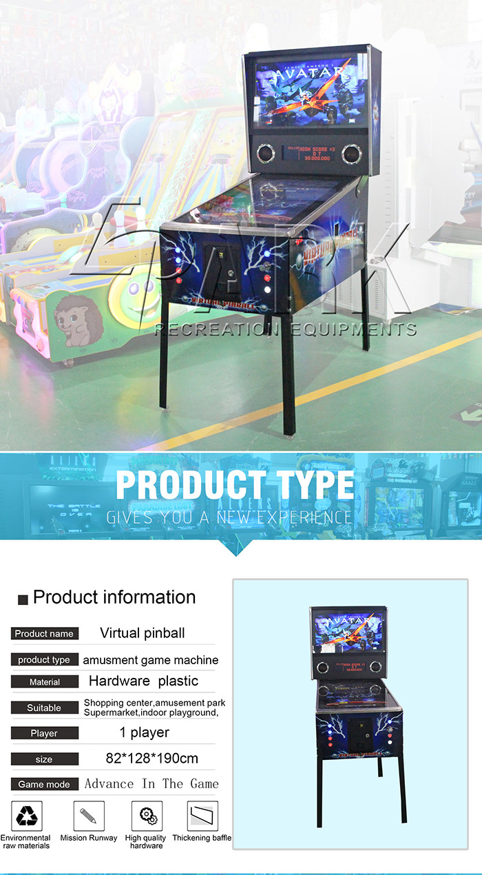 Virtual Pinball Video Redemption Game Machine Coin Operated With 3 Screens