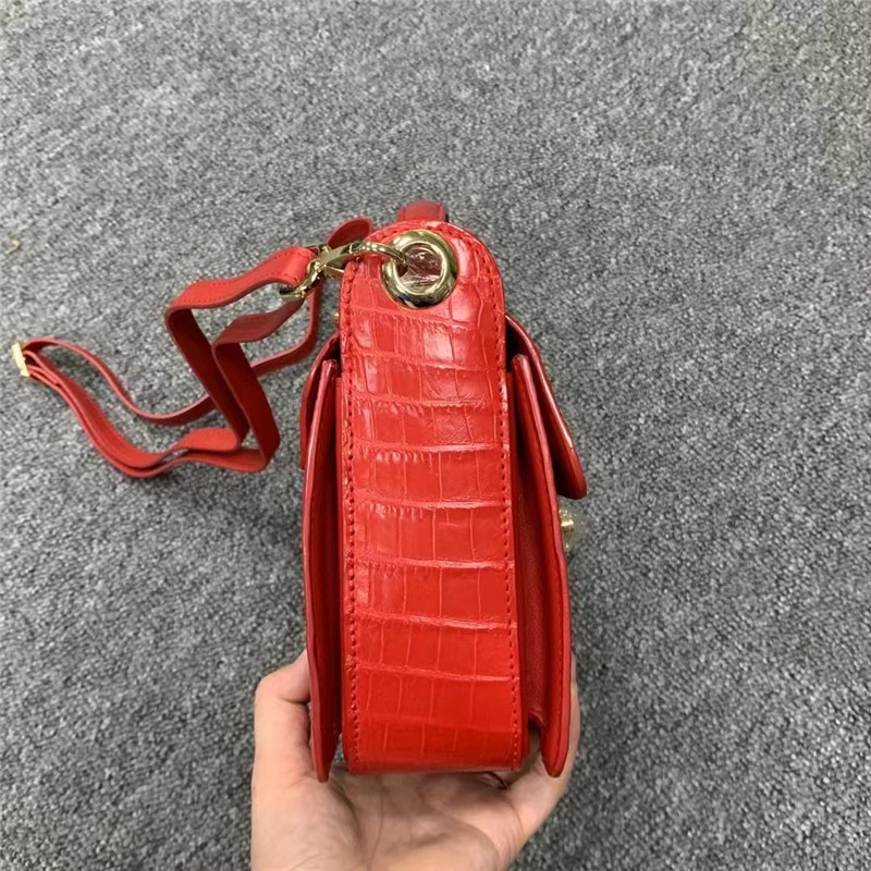 Fashion Lady Purse Genuine Exotic Crocodile Leather Women Flap Bag Authentic Real Alligator Skin Female Small Handbag