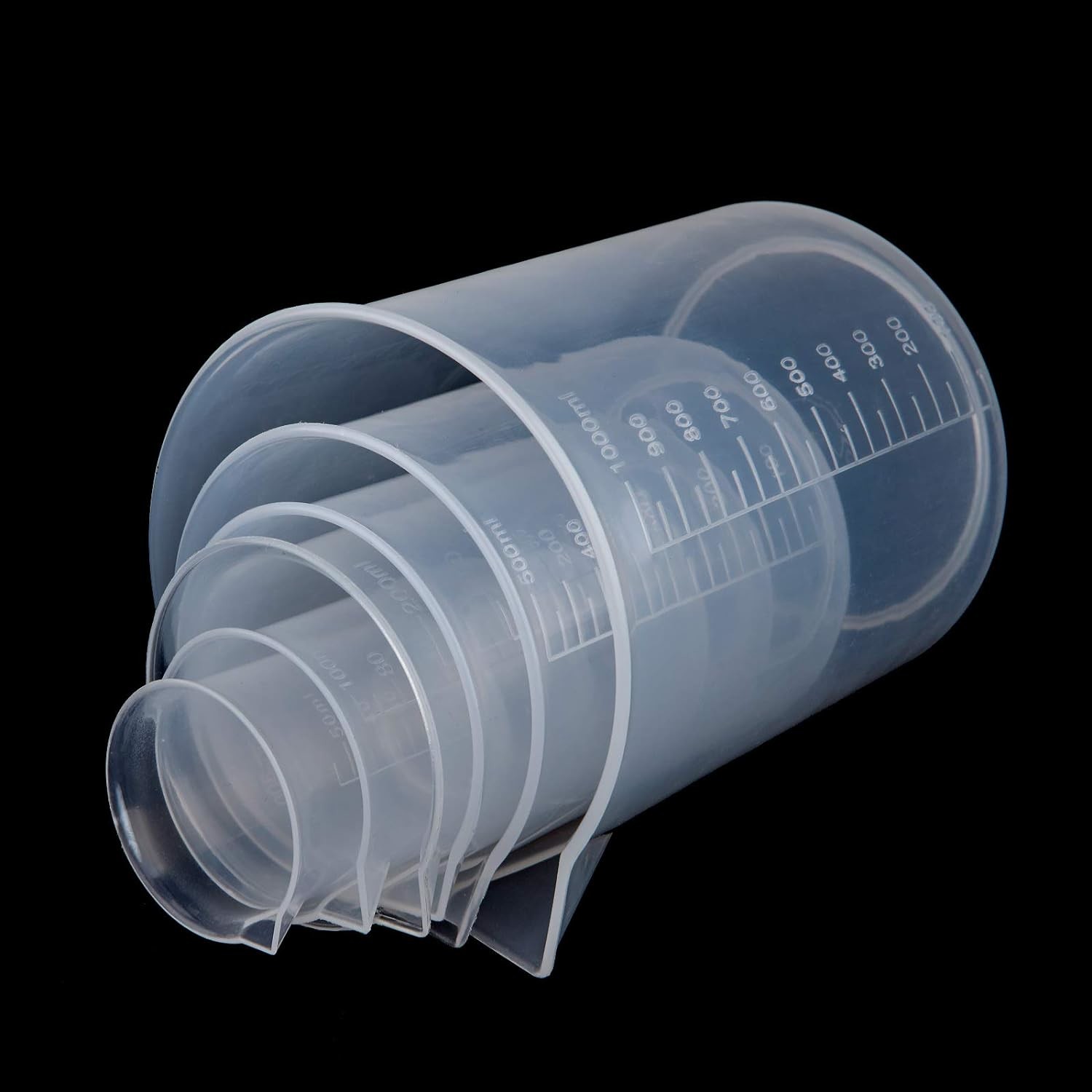 Plastic Beakers Plastic Graduated Cups Clear Multipurpose Measuring Cups Epoxy Mixing Cups, Liquid Container Beakers