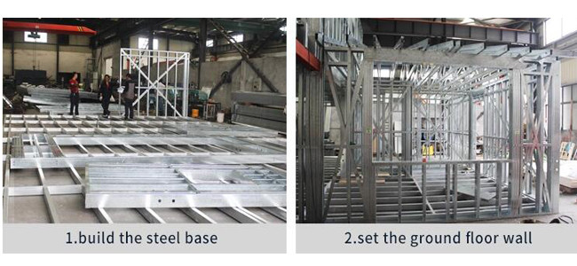 Wind Resistant Light Steel House Villa With Q550 Light Gauge Steel Keel Modern Prefab House