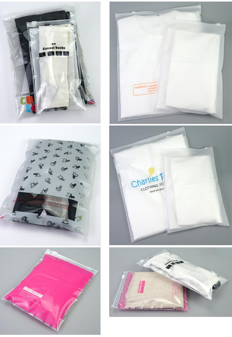 custom logo PVC slider zip lock packing bag zipper bag