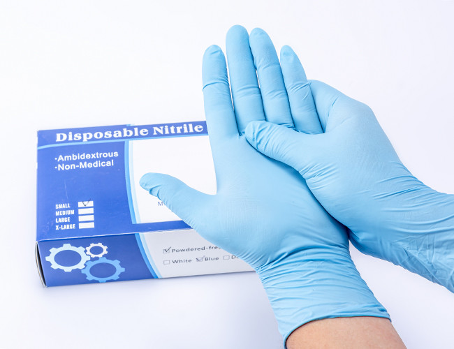 Ambidextrous Non Medical Disposable Nitrile Gloves With Powdered Free