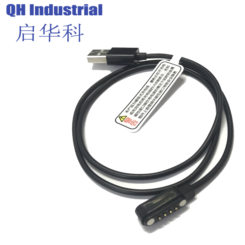 4Pin 2.54mm Pitch I Shape Precision Amphenol Connector magnetic spring loaded Magnetic Pogo Pin Charger Cable Connector