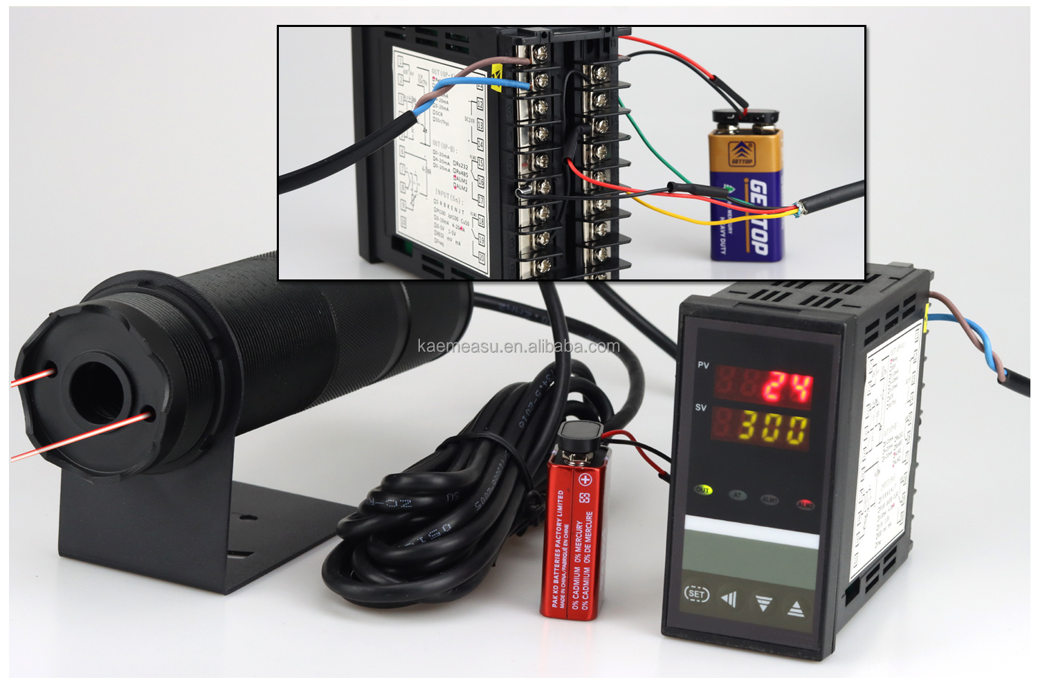 kaemeasu 4-20mA Industrial Pyrometer Non Contact Infrared Temperature Sensor -50~300℃