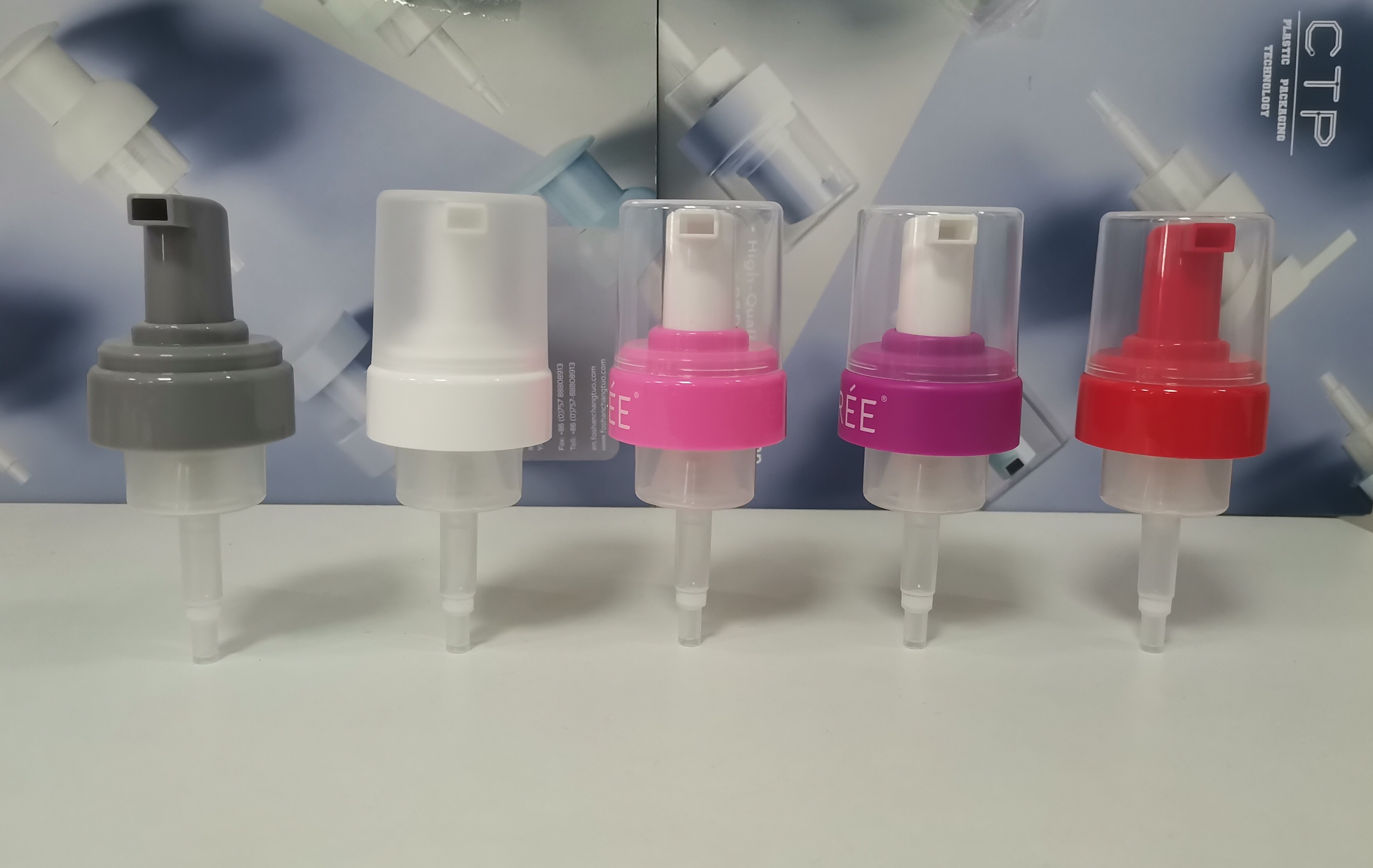 White And Clear Plastic Foam Pump For Foaming Liquid Colourfull 43/410 Neck Size
