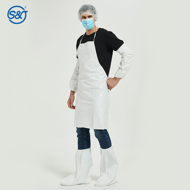 S&J Biodegradable Disposable Aprons 4Color Pe Apron,Waterproof Cooking Aprons,Restaurant Apron for Food Industry Painting Art