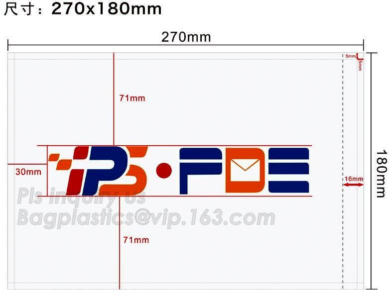 PP film 178*140mm invoice enclosed packing list envelopes, DHL Shipping pockets for waybill, A4 size plastic packing lis