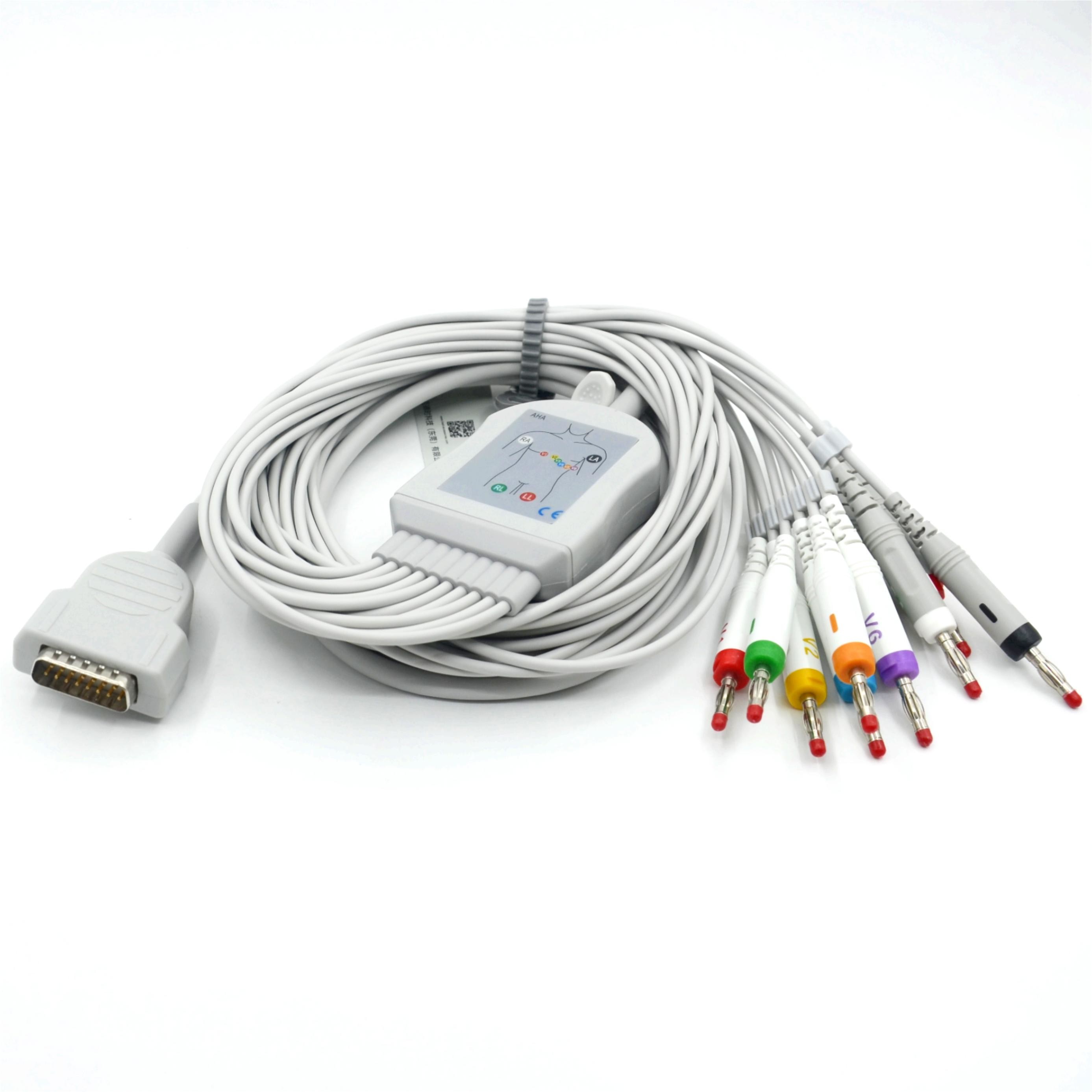 Compatible Nihon Kohden 10 Leads EKG Medical ECG Cable 4.0 Banana AHA For Patient Monitor Accessory