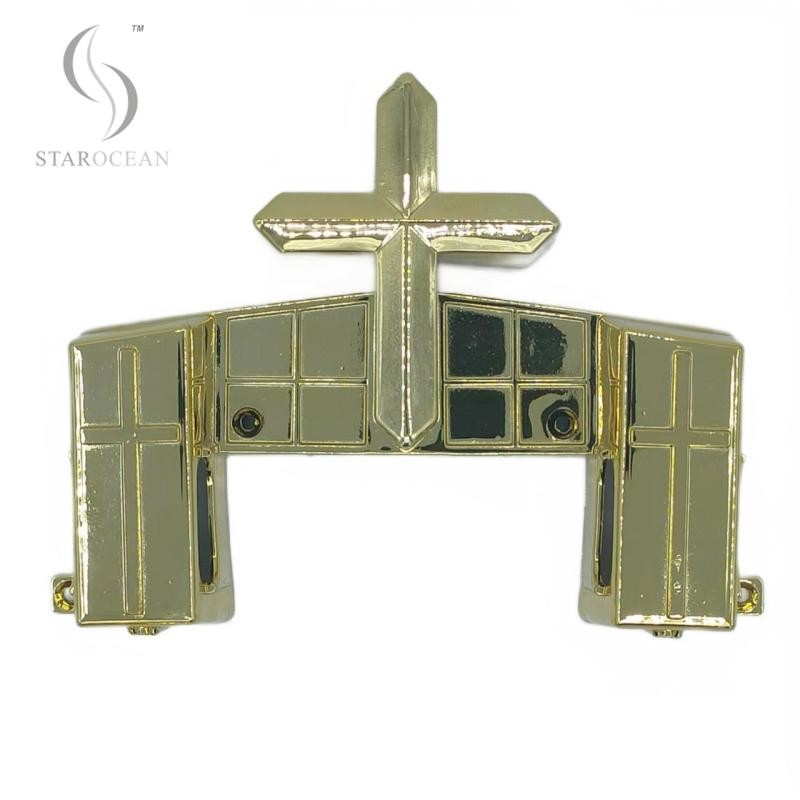 Metal Light Gold Coffin Corner Funeral Itmes Funeral Interment Ornamentation 15# LG