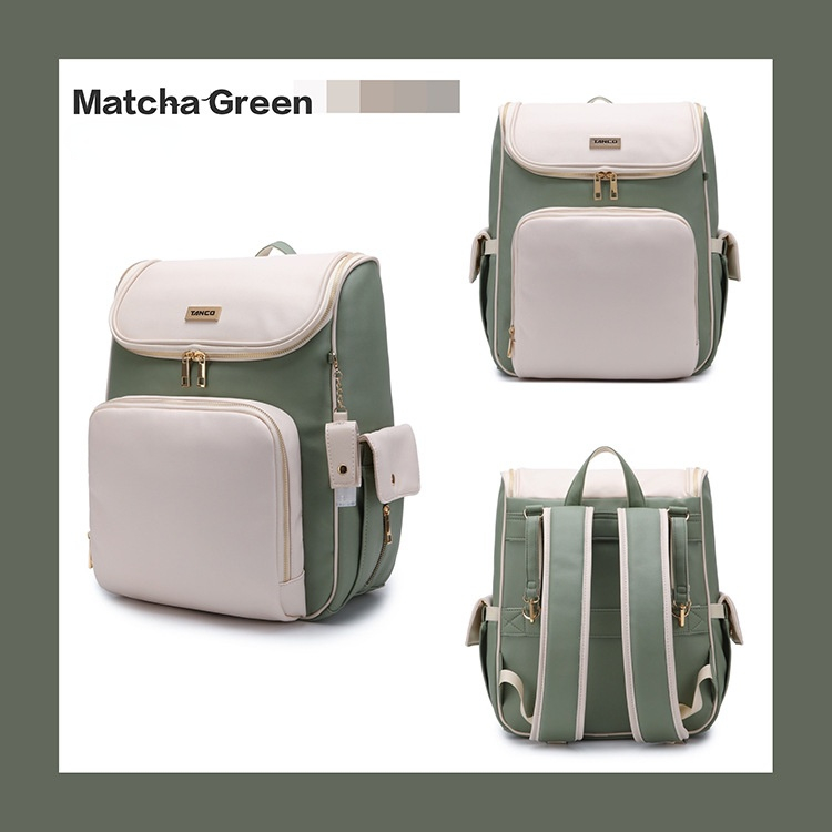 New Large-capacity PU Leather Diaper Bag Waterproof Shoulder Mommy Backpack With Stroller Strap For Mom