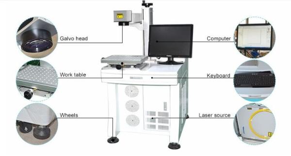 AMAN 20W fiber Laser Marking Machine with computer for sale