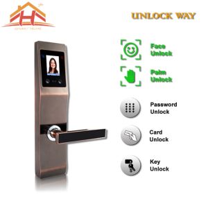 Face And Fingerprint Entry Door Lock With With Anti Peephole Structure