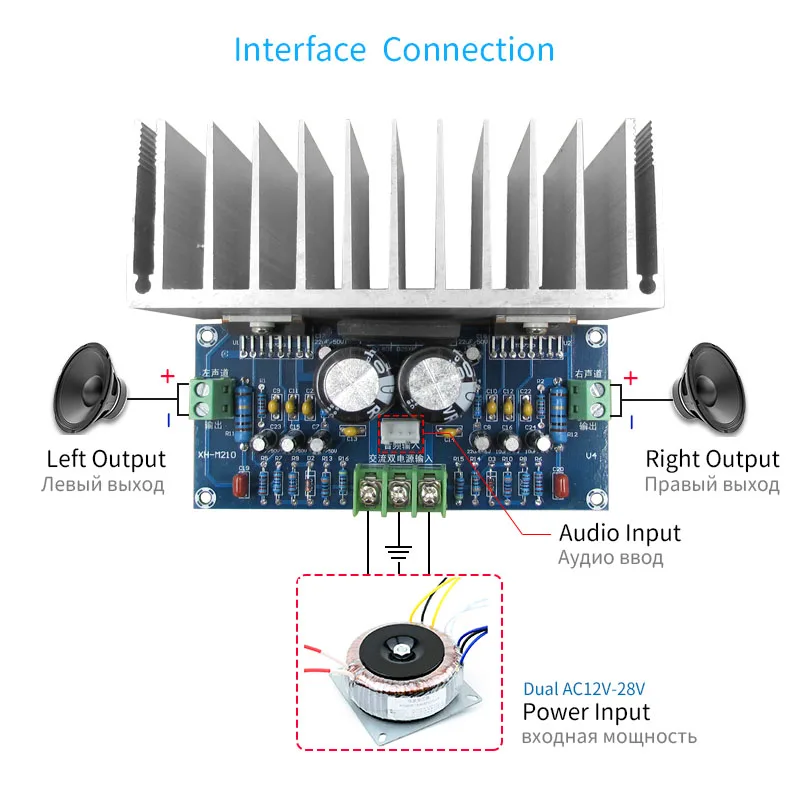 High-Power Class D Dual AC12-32V Audio Amplifier Board 2*100W TDA7293 Stereo Digital Amp for Speakers
