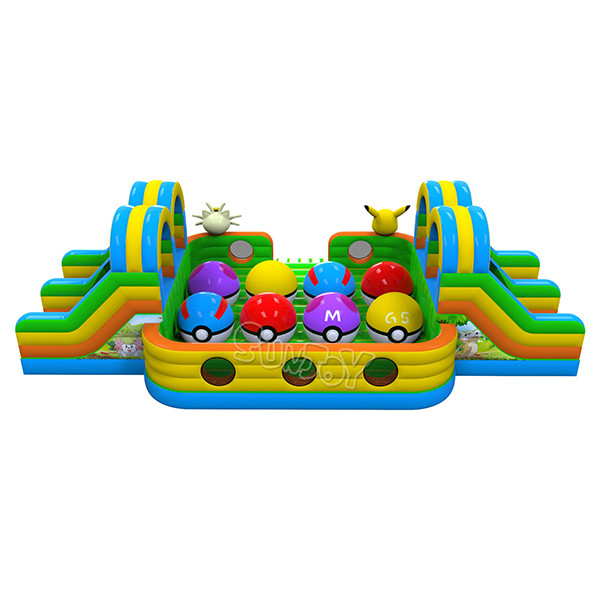 14*7.9*4m Inflatable Sports Games Happy Pokemon Leaps N Bounds