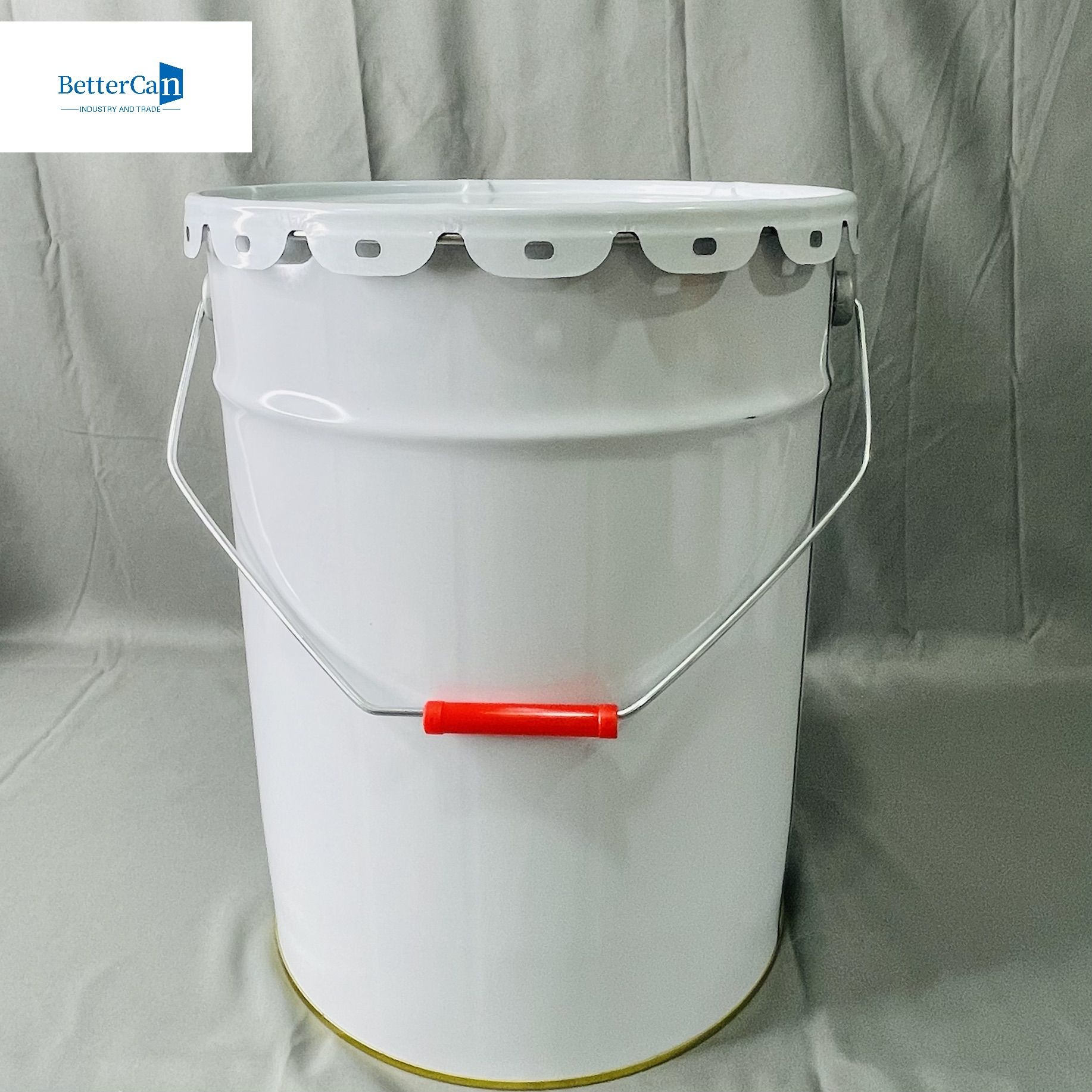 5 Gallon Tin Bucket With Lock Ring White Coated Printing CMYK 20 Liter OEM Package