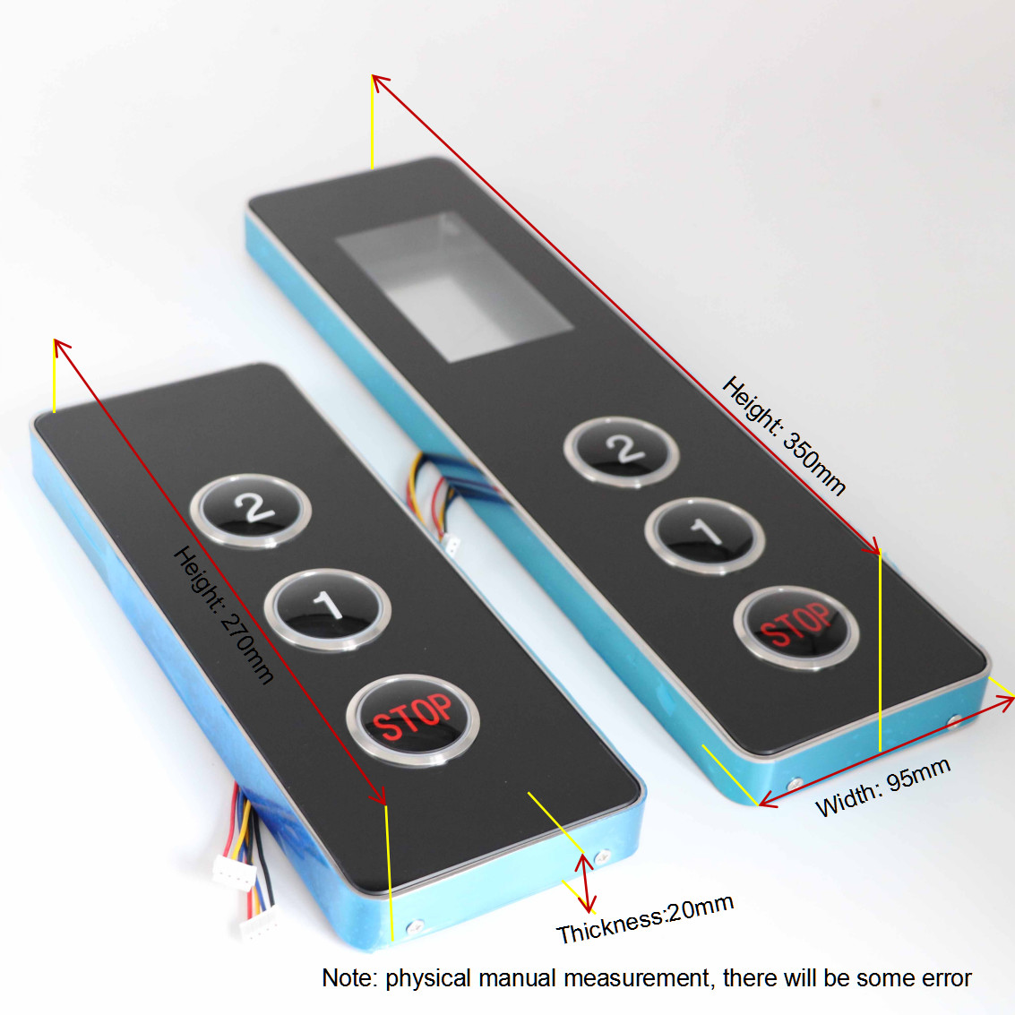 Modern Black Glass Elevator Cop LOP Panel Up/Down Arrow Call Button for Hall Surface Mounted Parts