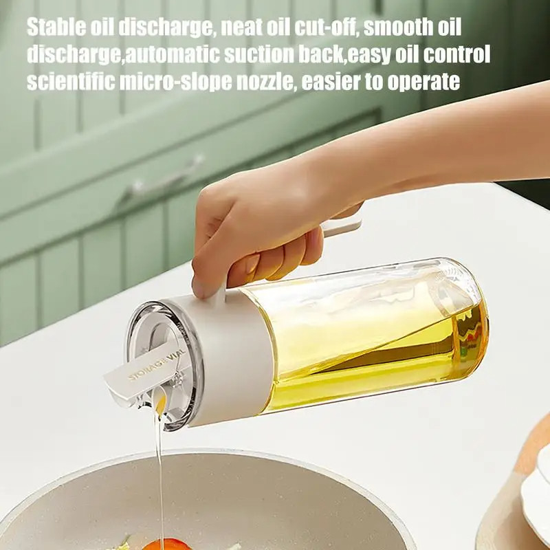 Auto Flip Cooking Oil Bottles Leak Proof Oil Dispenser Bottle With Automatic Stopper Cap Non Slip Handle For Kitchen Cooking