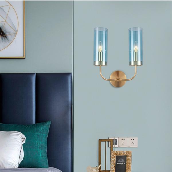 Modern Led Wall Lamp Gold Glass Wall Lamps For Living Room Bedroom Bedside E14