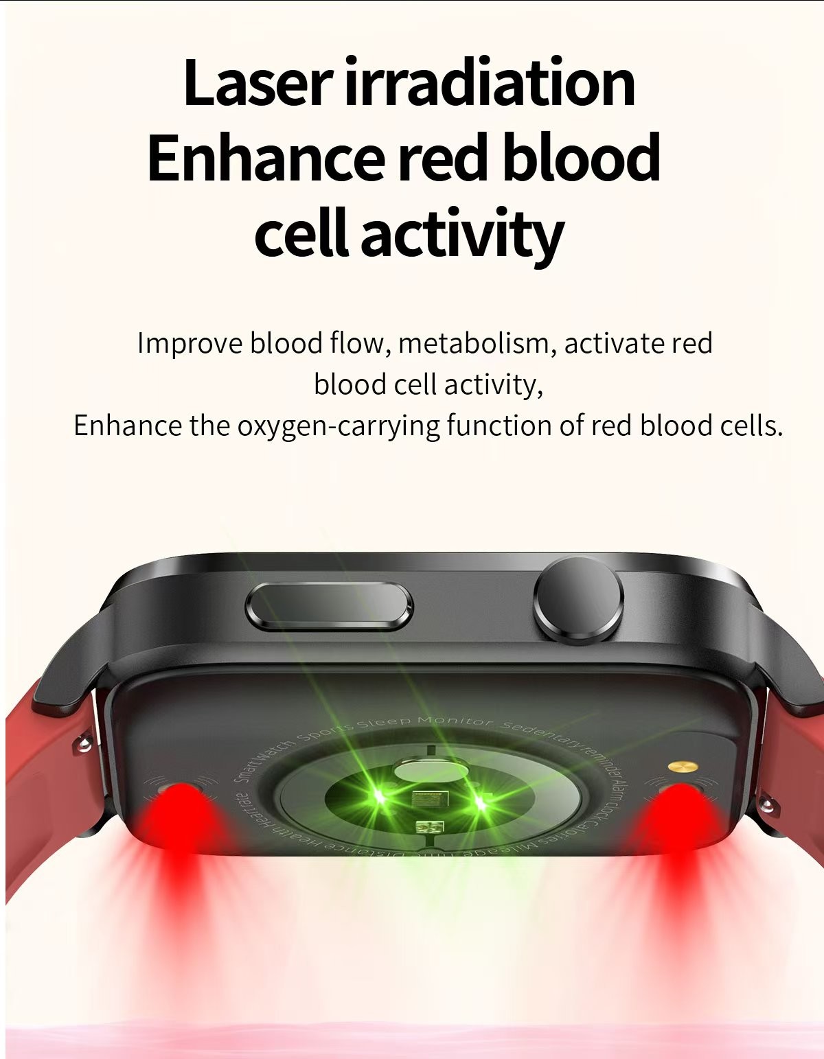 F100 ECG Health Smart Watch Laser Physiotherapy Blood Pressure Monitoring Smartwatch