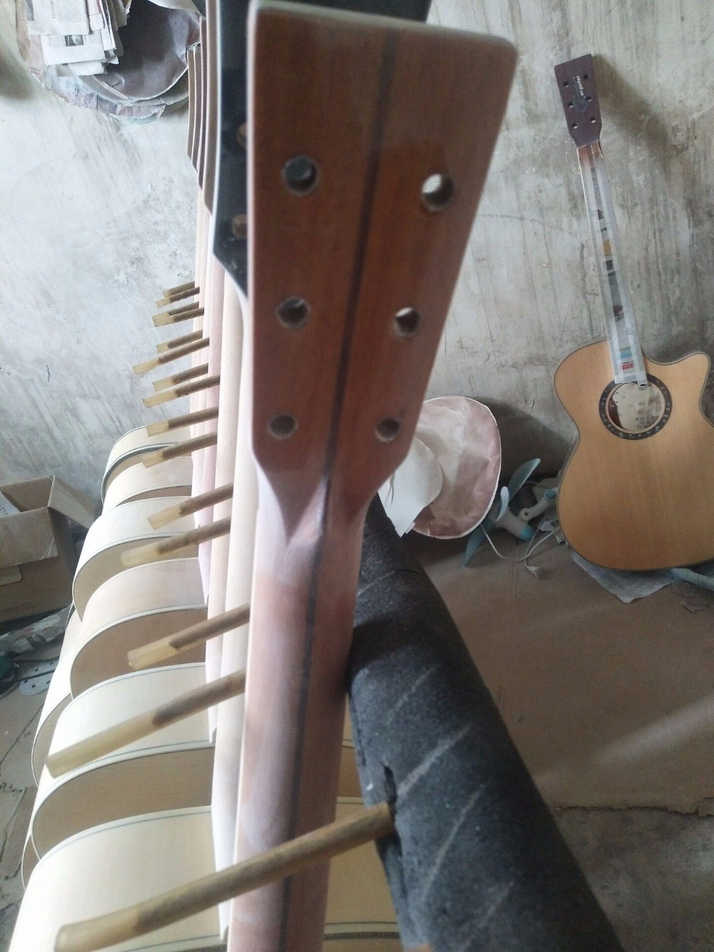 AAA quality new custom guitars OM body african sanders wood solid acoustic electric guitar