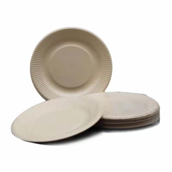 Wholesale Compostable Dessert Pulp Paper Plates Party Dinner Birthday Round
