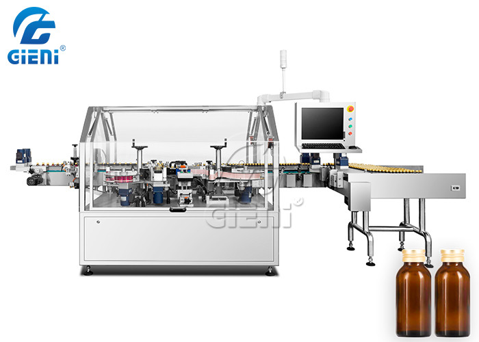 400pcs/Min Semi Automatic Round Bottle Labeling Machine Dual Side Labeling