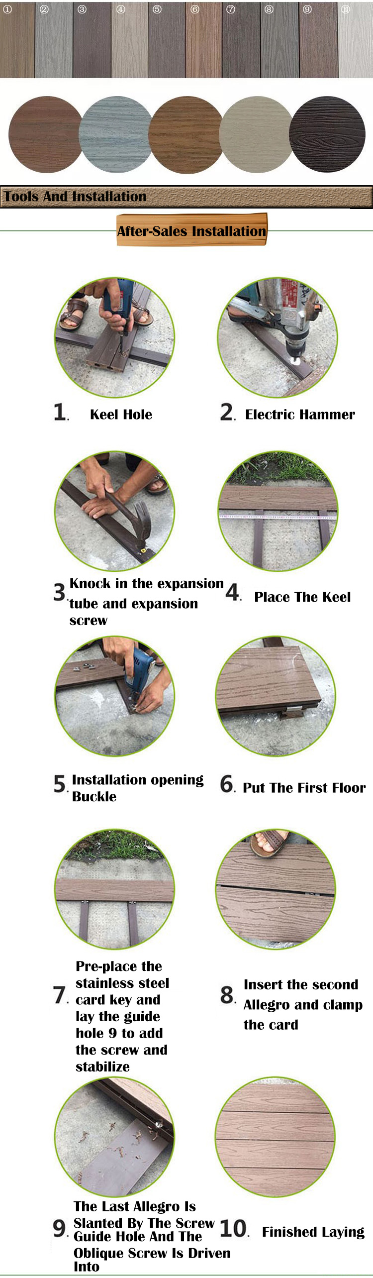 Outdoor Waterproof Engineered Flooring PVC Composite Boards Decking Floor at Competitive