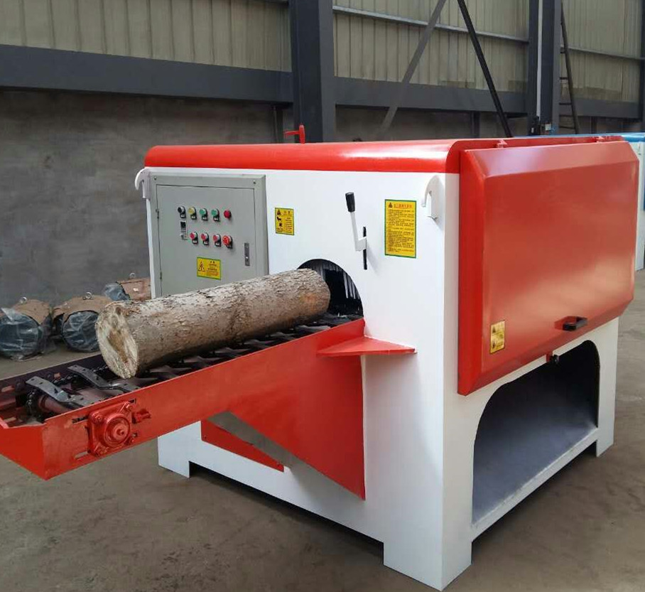 Round log cutting multiple rip saw machine, multi blade circular saw rip saw wood cutting machine