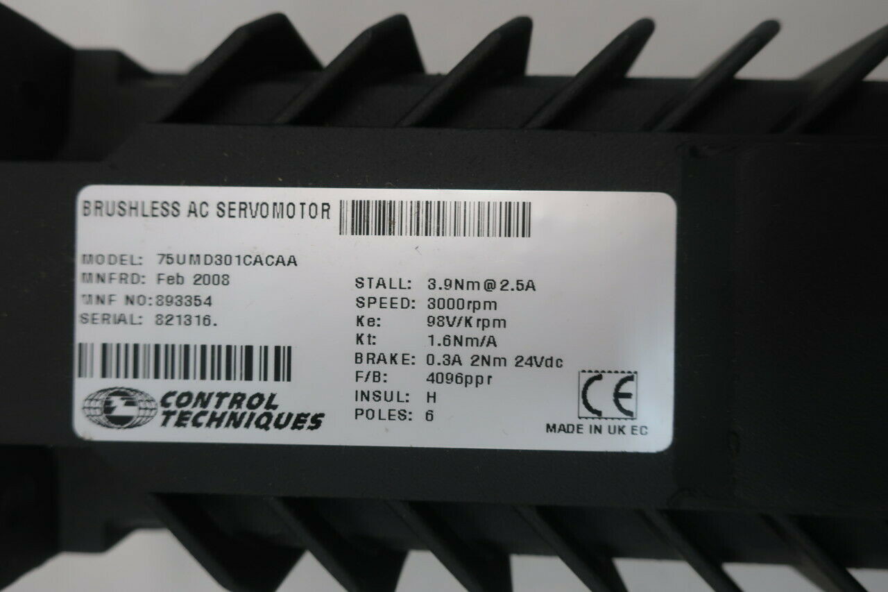 75UMD301CACAA SERVO MOTOR UNIMOTOR UM 3000 RPM 75MM FRAME 6 POLE