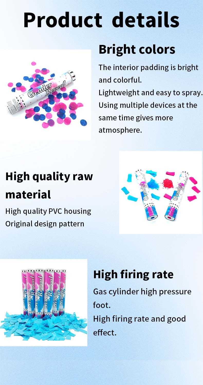Amazing Baby Gender Reveal Party Decorations Blue And Pink Biodegradable Flameproof Party Confetti Popper