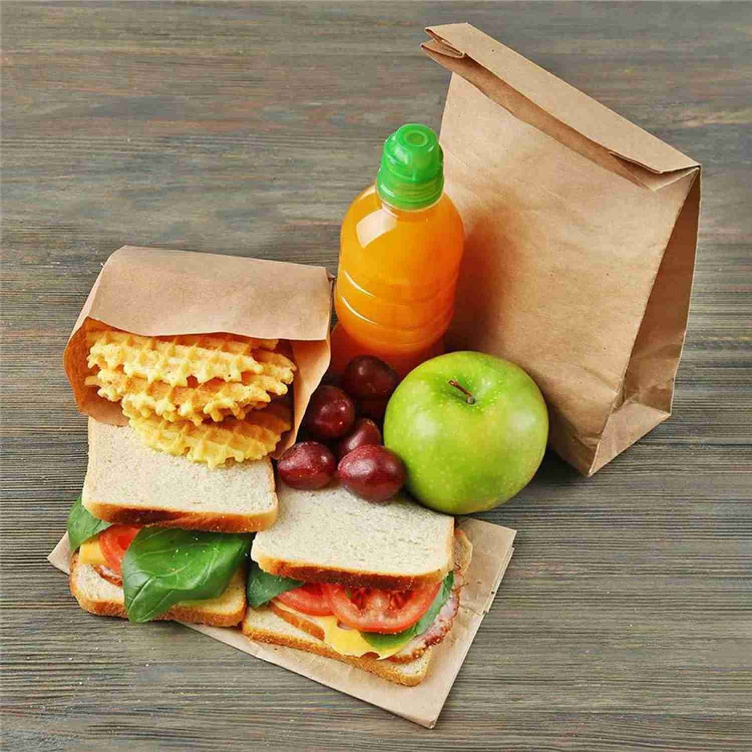 Brown Kraft Reusable Paper Greaseproof Wax Sandwich Bags Oem