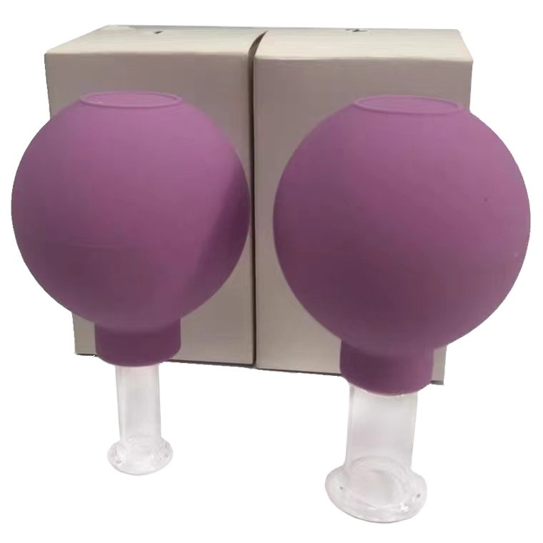 4 Pieces Green Glass Silicone Cupping Cups Massage Vacuum Suction Cupping Cups For Body Face Leg Arm Back