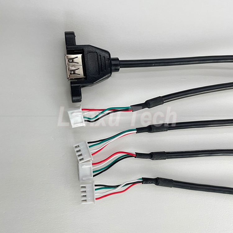 USB 2.0 Panel Mount Type A to JST XH PH VH 4 Pin Cable