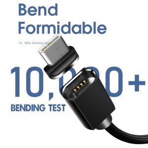 Magic Power Type C USB Magnetic Cables 3 In 1 1M 2M 3A Fast Charging For Type C