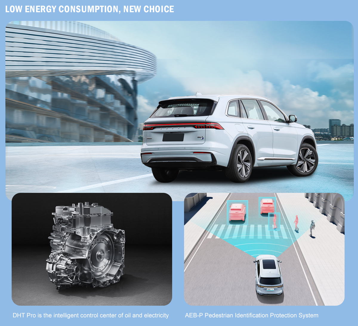 Geely Monjaro 2024 Model Petrol Car 2.0T 238HP L4 with Metal Roof Rack and Front Disc Rear Disc Brake System