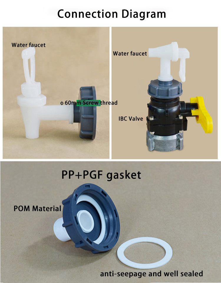 Customized Support OEM IBC Tank Adapter for Home Garden Hose Tap Thread Brass Ball Bibcock