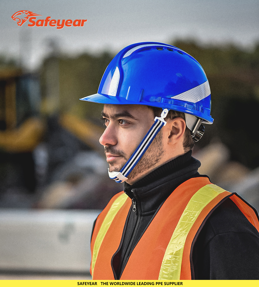 High Density ABS Shell Safety Work Helmet White Workplace Safety Equipments
